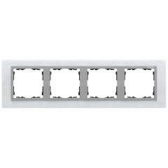 Рамка 4 поста Simon 82 Nature металл, матовая сталь-алюминий