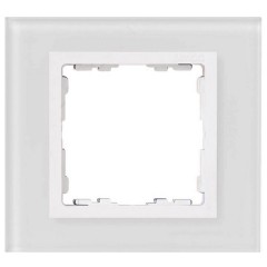 Рамка 1 пост Simon 82 Nature стекло, белый-белый