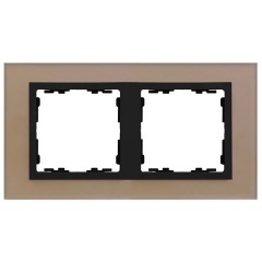 Рамка 2 поста Simon 82 Nature стекло, медь-графит