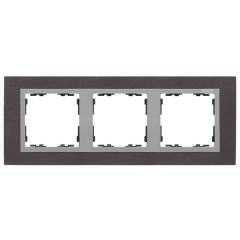 Рамка 3 поста Simon 82 Nature камень, сланец-алюминий