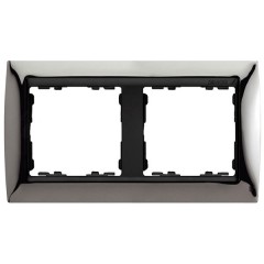 Рамка 2 поста Simon 82, вороненая сталь-графит