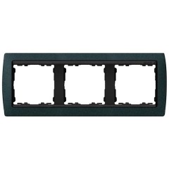 Рамка 3 поста Simon 82, зеленый металлик-графит