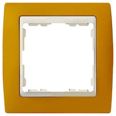 Рамка  1 пост Simon 82, терракотовый-слоновая кость