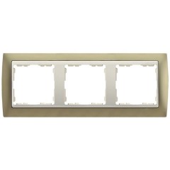 Рамка  3 поста Simon 82, шампань-слоновая кость