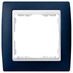 Рамка  1 пост Simon 82, синий-белый