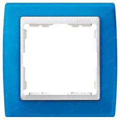 Рамка  1 пост Simon 82, лазурный-белый