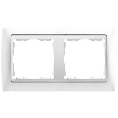 Рамка  2 поста Simon 82, белый-белый