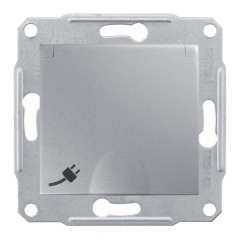 Розетка IP44 16А 2Р+Е с крышкой cо шторками быстрозажимные контакты Sedna алюминий
