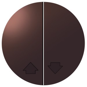 Обзор Клавиша двухклавишного кнопочного переключателя для жалюзи со знаком стрелки Simon 88 коричневый