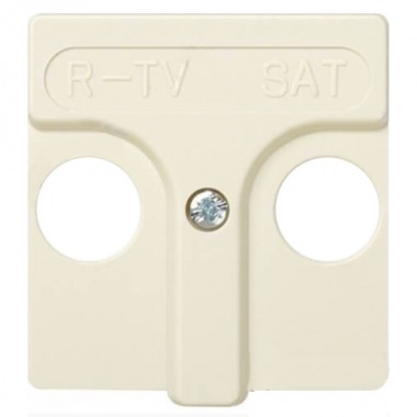 Обзор Накладка на розетку телевизионную R-TV+SAT широкий модуль Simon 27, слоновая кость