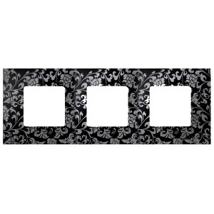 Обзор Накладка декоративная на рамку базовую 3 поста Simon 27 Play Extrem, чёрное ретро