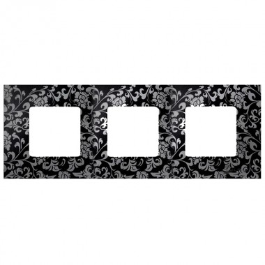 Обзор Накладка декоративная на рамку базовую 3 поста Simon 27 Play Extrem, чёрное ретро