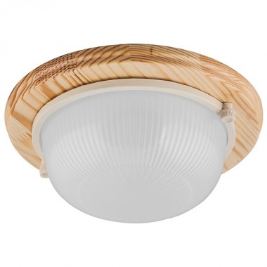 Купить Светильник для бани термостойкий 130° на деревянной основе Клен, IP54 E27 круг НБО 03-60-011