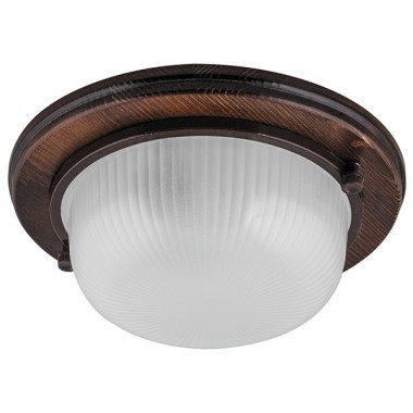 Обзор Светильник для бани термостойкий 130° на деревянной основе Орех, IP54 E27 круг НБО 03-60-021