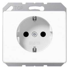 Розетка с/з с защитными шторками винтовой зажим Jung LS Белый