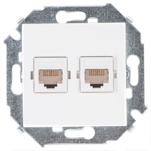 Розетка компьютерная двойная RJ45 кат.6a Systimax Simon 15, белый