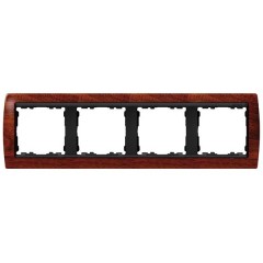 Рамка 4 поста Simon 82, вишня-графит