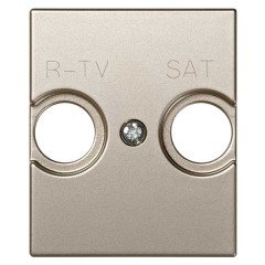 Накладка на телевизионную розетку R-TV+SAT широкий модуль Simon 82 Centralizations, шампань