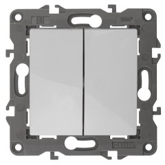 Переключатель двойной 10АХ-250В IP20 Эра Elegance белый 14-1106-01