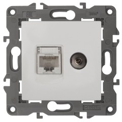 Розетка RJ45 кат.5е+TV IP20 Эра Elegance белый 14-3110-01