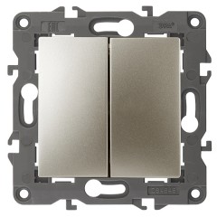 Переключатель двойной 10АХ-250В IP20 Эра Elegance шампань 14-1106-04