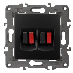 Розетка аудио двойная IP20 Эра Elegance антрацит 14-3112-05