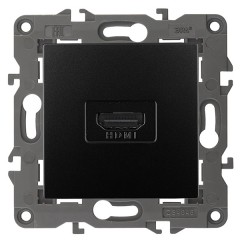 Розетка HDMI IP20 Эра Elegance антрацит 14-3114-05