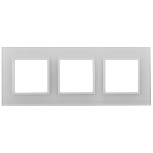 Обзор Рамка на 3 поста стекло Эра Elegance белый+белый 14-5103-01
