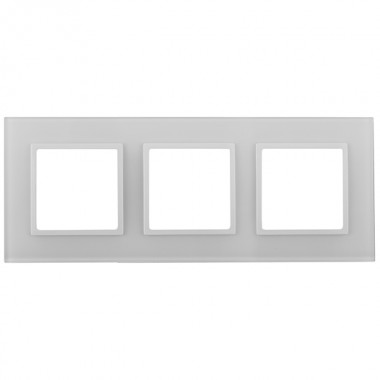 Обзор Рамка на 3 поста стекло Эра Elegance белый+белый 14-5103-01