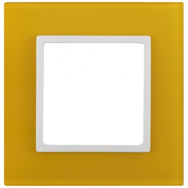 Обзор Рамка на 1 пост стекло Эра Elegance жёлтый+белый 14-5101-21