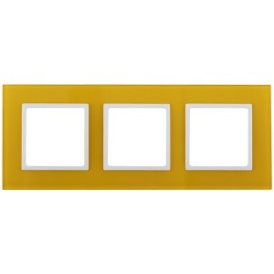 Рамка на 3 поста стекло Эра Elegance жёлтый+белый 14-5103-21