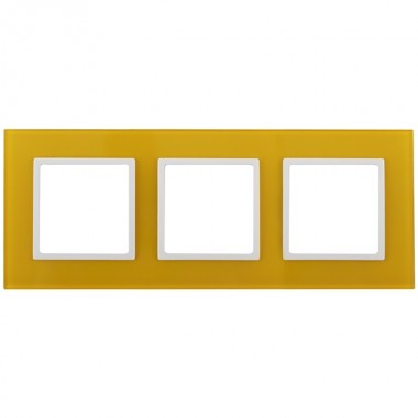 Отзывы Рамка на 3 поста стекло Эра Elegance жёлтый+белый 14-5103-21