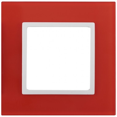 Обзор Рамка на 1 пост стекло Эра Elegance красный+белый 14-5101-23