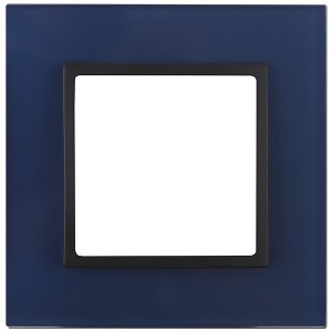 Рамка на 1 пост стекло Эра Elegance синий+антрацит 14-5101-29
