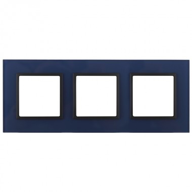 Обзор Рамка на 3 поста стекло Эра Elegance синий+антрацит 14-5103-29