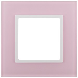 Рамка на 1 пост стекло Эра Elegance розовый+белый 14-5101-30
