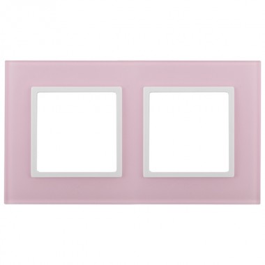 Отзывы Рамка на 2 поста стекло Эра Elegance розовый+белый 14-5102-30
