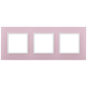 Рамка на 3 поста стекло Эра Elegance розовый+белый 14-5103-30
