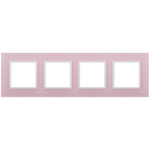 Купить Рамка на 4 поста стекло Эра Elegance розовый+белый 14-5104-30