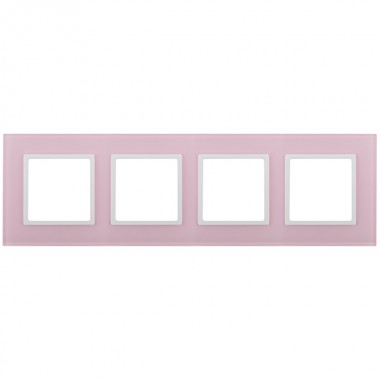 Купить Рамка на 4 поста стекло Эра Elegance розовый+белый 14-5104-30