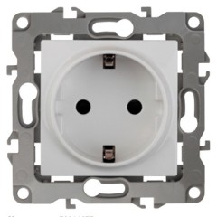 Розетка 2P+E Schuko 16A-250В IP20 Эра 12, белый 12-2101-01