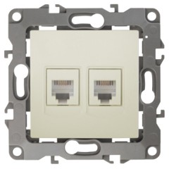 Розетка телефонная двойная 2XRJ11 IP20 Эра 12, слоновая кость 12-3106-02 (бежевый)