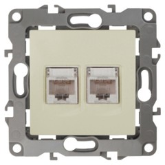 Розетка информационная двойная 2XRJ45 кат.5е IP20 Эра 12, слоновая кость 12-3108-02 (бежевый)