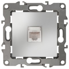 Розетка информационная RJ45 кат.5е IP20 Эра 12, алюминий 12-3107-03