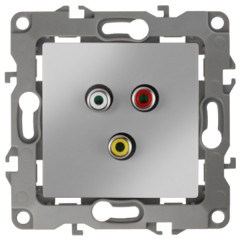 Розетка RCA IP20 Эра 12, алюминий 12-3113-03