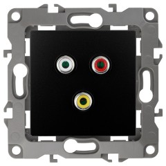 Розетка RCA IP20 Эра 12, антрацит 12-3113-05