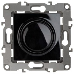 Розетка 2P+E Schuko 16A-250В IP20 без лапок Эра 12, чёрный 12-2001-06