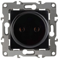 Розетка 2P 16A-250В IP20 Эра 12, чёрный 12-2105-06