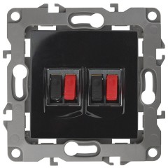 Розетка аудио двойная IP20 Эра 12, чёрный 12-3112-06