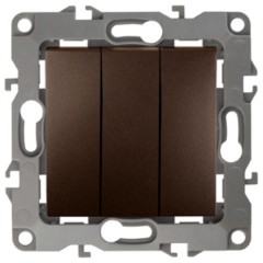 Выключатель тройной 10АХ-250В IP20 Эра 12, бронза 12-1107-13